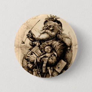 kerstman ronde button 5,7 cm
