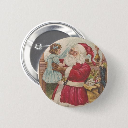 kerstman ronde button 5,7 cm (Voorkant /achterkant)
