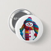 Kerstman Ronde Button 5,7 Cm (Voorkant /achterkant)