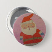 kerstman ronde button 7,6 cm (Voorkant /achterkant)
