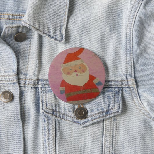 kerstman ronde button 7,6 cm (In situ)