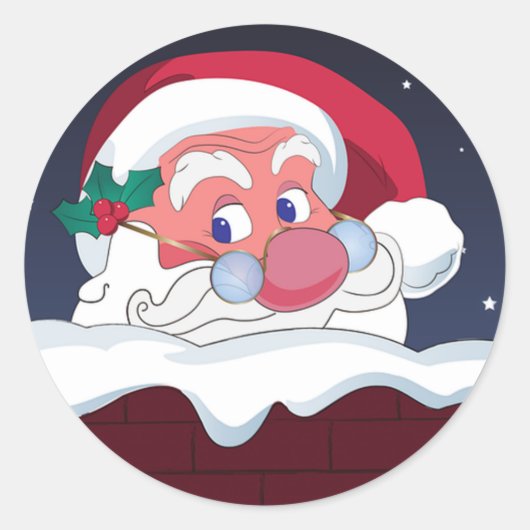 kerstman ronde sticker (Voorkant)