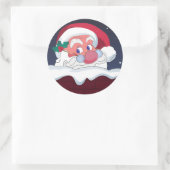 kerstman ronde sticker (Tas)
