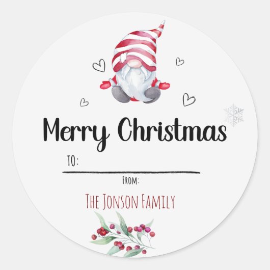 kerstman ronde sticker (Voorkant)
