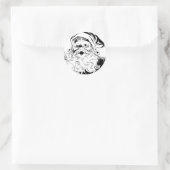  kerstman ronde sticker (Tas)