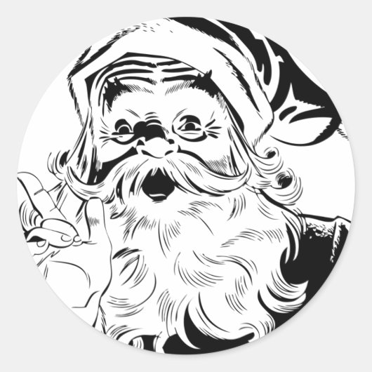  kerstman ronde sticker (Voorkant)