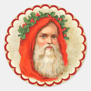 kerstman ronde sticker