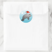 kerstman ronde sticker (Tas)