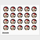 kerstman ronde sticker (Vel)