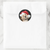 kerstman ronde sticker (Tas)