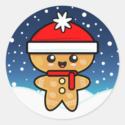 kerstman ronde sticker (Voorkant)