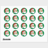 Kerstman Ronde Sticker (Vel)