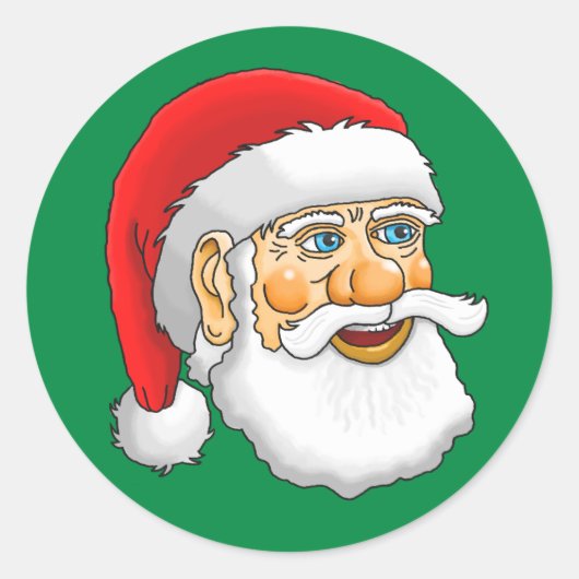 Kerstman Ronde Sticker (Voorkant)