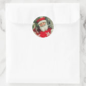 kerstman ronde sticker (Tas)