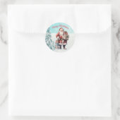  kerstman ronde sticker (Tas)