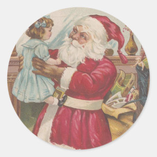 kerstman ronde sticker