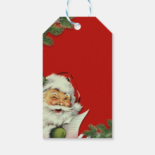 kerstman rood kerstfeest cadeaulabel (Achterkant)