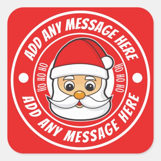 Kerstman Rood Vierkante Sticker (Voorkant)