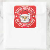 Kerstman Rood Vierkante Sticker (Tas)