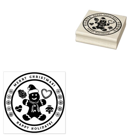 kerstman 	rubberstempel (Gestempeld)