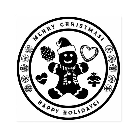 kerstman 	rubberstempel (Afrduk)