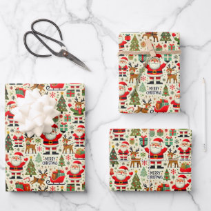 Kerstman Rudolph de Rendier met de Rode Neus Cheer Inpakpapier Vel