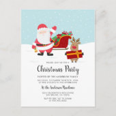 Kerstman, Rudolph & Sled Kerstfeest Uitnodigingen (Voorkant)