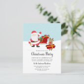 Kerstman, Rudolph & Sled Kerstfeest Uitnodigingen (Staand voorkant)