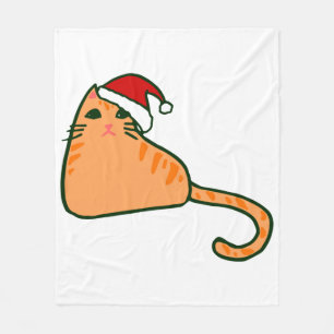 kerstman santa claus pet oranje tabby cat fleece deken