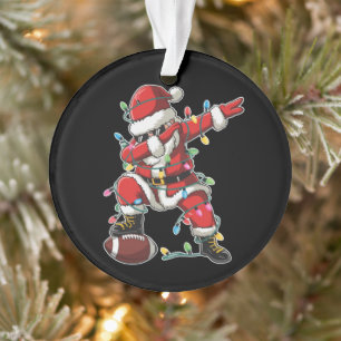 Kerstman Santa Dabbing Voetballer Xmas Voetbal Ornament