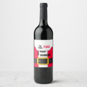 Kerstman Santa Hij Ziet Je Als Je Drinkt Wijn Etiket (Voorkant)