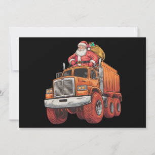 Kerstman Santa Monster Truck Kerst Jongens Kindere Feestdagenkaart