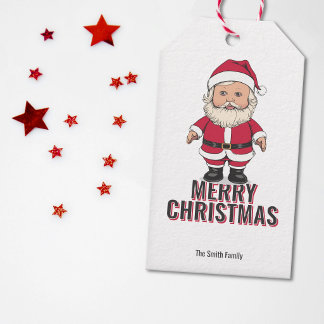 Kerstman - Santon-speelgoedpop Kerstmis Cadeaulabel