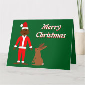 Kerstman Sasquatch en Jackalope Kerst Custom Kaart (Voorkant)