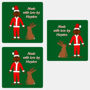 Kerstman Sasquatch en Jackalope Kerst Custom Labels