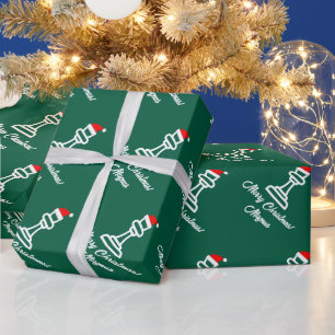 Kerstman schaakpion gepersonaliseerd Kerstmis  Cadeaupapier