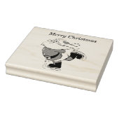 Kerstman Schaatsen 4x5 Rubber Stempel (Stempel)