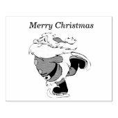 Kerstman Schaatsen 4x5 Rubber Stempel (Afrduk)