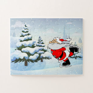 Kerstman Schaatsen Bij De Noordpool Legpuzzel