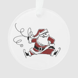 Kerstman-schaatsornament in vintage stijl ornament