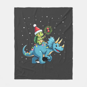 Kerstman Schildpad Ridder T-Rex Rendier Kerst Lich Fleece Deken