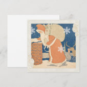 Kerstman Schoorsteen Oude Kerst Feestdagenkaart (Voorkant / Achterkant)