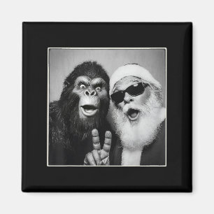 Kerstman Selfie Bigfoot Kerst Grappig Sasquat Magneet