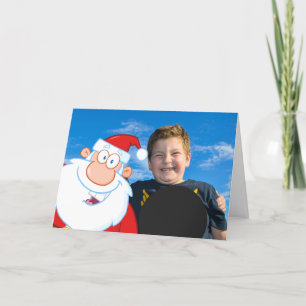 Kerstman Selfie Foto Feestdagen Kaart