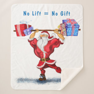 Kerstman: Sherpa Blanket Gift Bodybuilder Santa Deken
