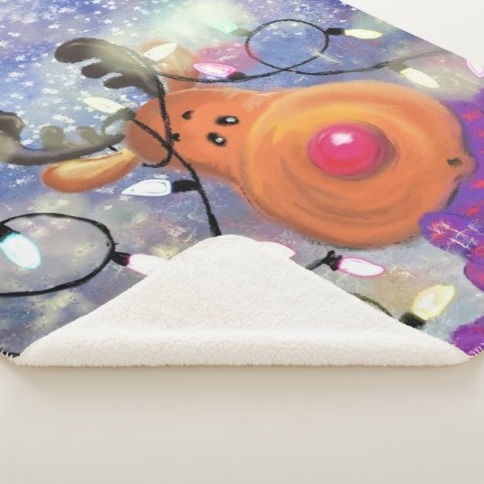 Kerstman: Sherpa Blanket Gift Happy Reindeer Sherpa Deken (3/4)