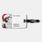 Kerstman Shih Tzu Bagagelabel (Achterkant horizontaal)
