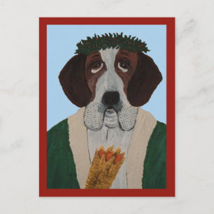 Kerstman Sint Bernard Briefkaart