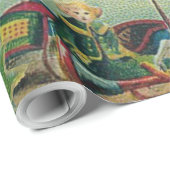 Kerstman Sinterklaas Antiek Kunst Cadeaupapier (Rol Hoek)