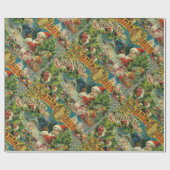 Kerstman Sinterklaas Antiek Kunst Cadeaupapier (Vlak)